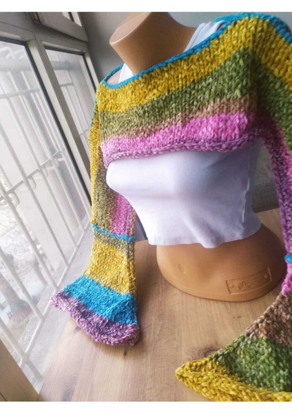 Mevsimlik Kadife Bolero Handmade