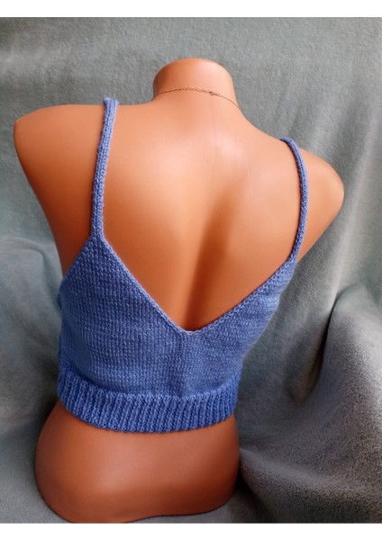 Vip Handmade Mavi Crop Top Büstiyer modelleri