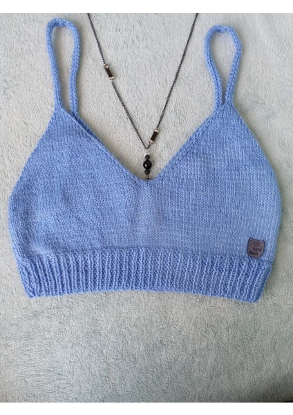 Vip Handmade Mavi Crop Top Büstiyer indirimleri