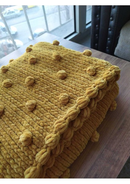 Hardal Sarı Pıtırcık Kadife Battaniye fırsatları