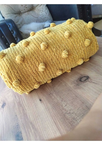 Hardal Sarı Pıtırcık Kadife Battaniye