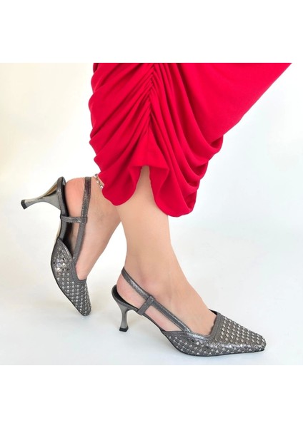 Sione Platin Cilt Topuklu Ayakkabı fırsatları