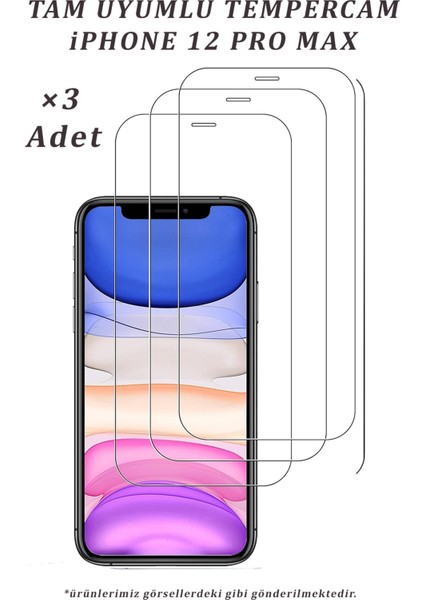 3 Adet iPhone 12 Pro Max Uyumlu Temperli Cam Ekran Koruyucu Kırılmaz Cam (3 Adet) indirimleri