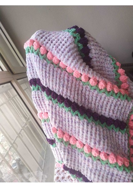 Sonbahar Bahçesi Laleli Kadife Bebek Battaniyesi modelleri