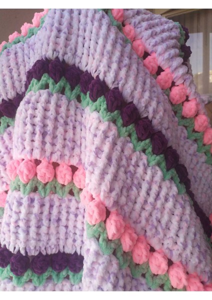 Sonbahar Bahçesi Laleli Kadife Bebek Battaniyesi fırsatları