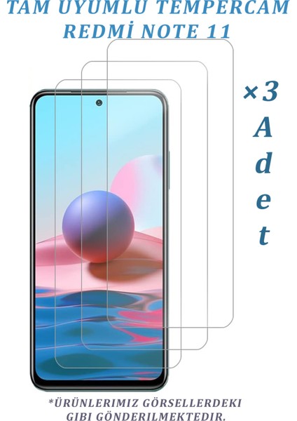 3 Adet Redmi Note 11 Uyumlu Temperli Cam Ekran Koruyucu Kırılmaz Cam (3 Adet)