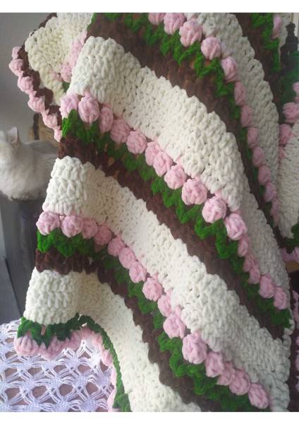 Kış Bahçesi Laleli Kadife Bebek Battaniyesi