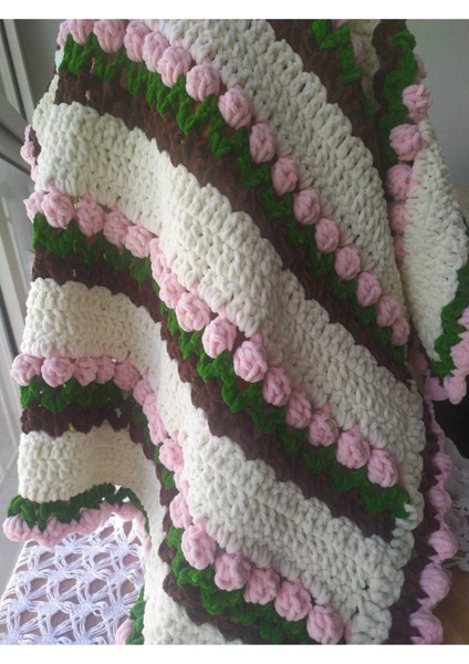 Kış Bahçesi Laleli Kadife Bebek Battaniyesi modelleri