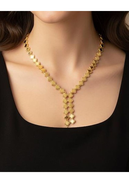 22 Ayar Altın Kaplama Kolye Küpe Bileklik 3’lü Takı Seti | Kadın Altın Renk Zarif Kombin fiyatları