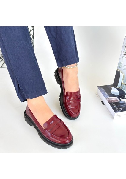 Eyesof Narli Bordo Rugan Oxford Ayakkabı fırsatları