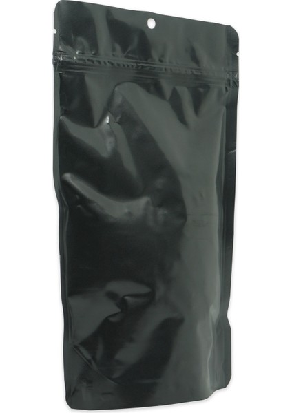 13*22.5*7 Mat Siyah Alüminyum Kilitli Doypack 50 Adet