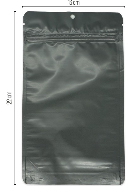 13*22.5*7 Mat Siyah Alüminyum Kilitli Doypack 50 Adet fiyatları