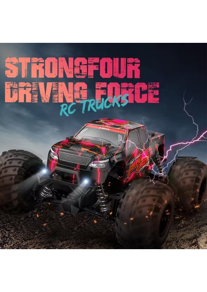 Oyuncak Uzaktan Kumandalı 4x2 Rock Crawler Arazi Aracı LED Işıklı Şarjlı Full Fonksiyon +20 Km Hız Yapan Arazi Aracı Kırmızı Yeşil ve Kırmızı