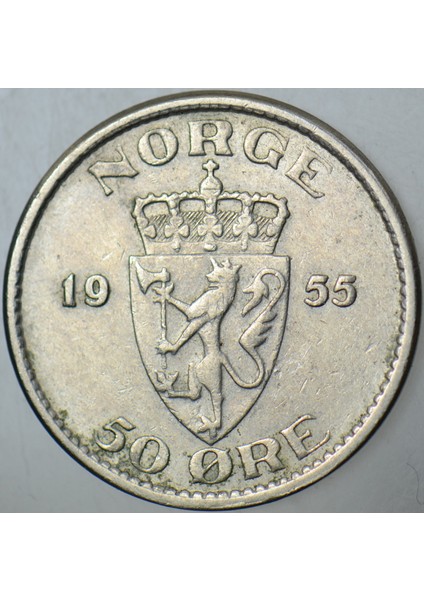 Norveç 50 Öre 1955. modelleri