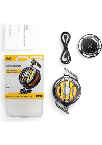 CX07 Telefon Soğutucu Fan 15W Güçlü Soğutma Manyetik Klipsli Sessiz Oyun Soğutucu Ios Android Uyumlu indirimleri