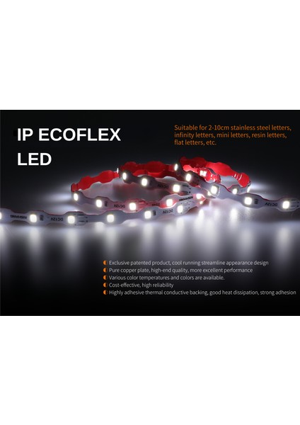 Ince ve Kıvrımlı Ecoflex Şerit LED – 12V, Neme ve Rutubete Dayanımlı Pcb Koruma
