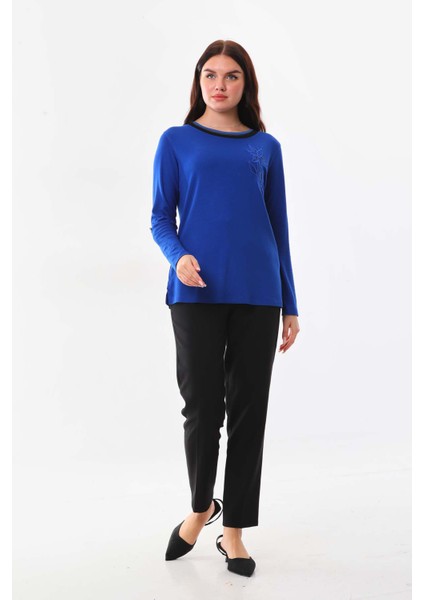 Kadın Çiçek Işlemeli Yaka Detaylı Bluz 23557 Saks fiyatları