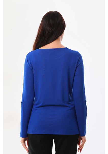 Kadın Çiçek Işlemeli Yaka Detaylı Bluz 23557 Saks fırsatları