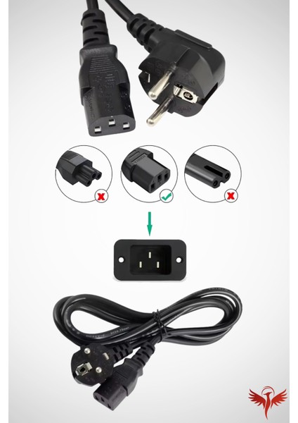 3 Metre C13 Power Kablo - Bilgisayar Kasa Monitör Pc Güç Kablosu 3*1mm 10A-16A 250V 500W 3mt indirimleri