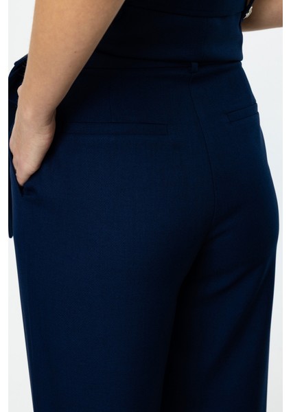 Kadın Köprülü Bol Paça Pantolon 4124 Lacivert fırsatları