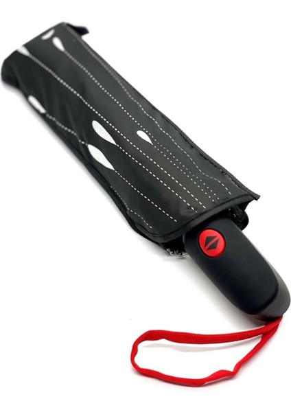 Yağmur Damlası Desenli Tam Otomatik Lux Kadın Şemsiyesi Siyah fiyatları