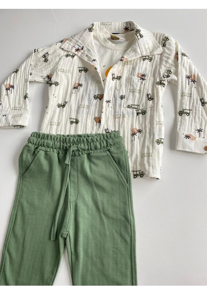Haki Yeşil Hello Baby Çocuk Takımı