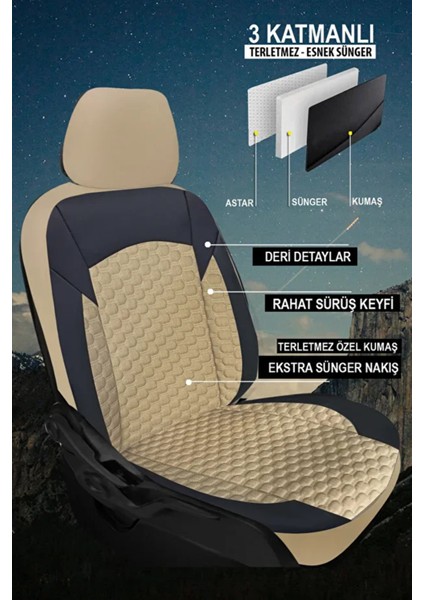 Renault Duster I (Facelift 2013) 1.5 Dci (85 Hp) 2014 Uyumlu Moka Plas Serisi Bej Oto Kılıfı Tam Set fiyatları