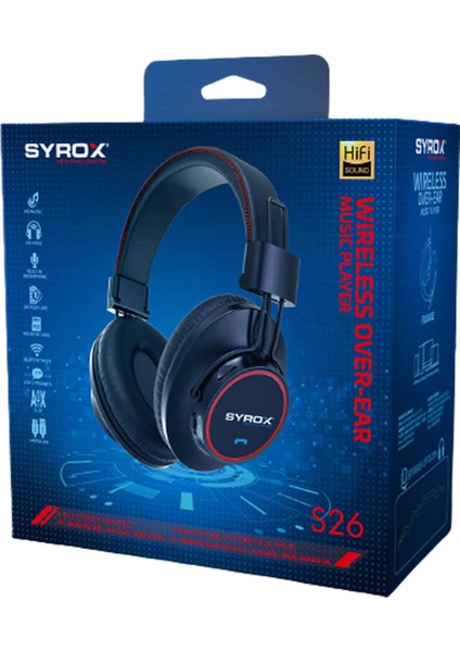 S26 Hafıza Kartı + 3.5mm Aux Destekli Bluetooth 5.0 Kablosuz Mikrofonlu Kulaküstü Kulaklık - Siyah fiyatları