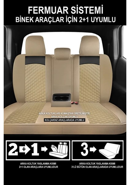 Volkswagen Amarok Single Cab 2.0 Tdı (180 Hp) Bmt 2014 Uyumlu Moka Plas Serisi Bej Oto Kılıfı Tam Set indirimleri