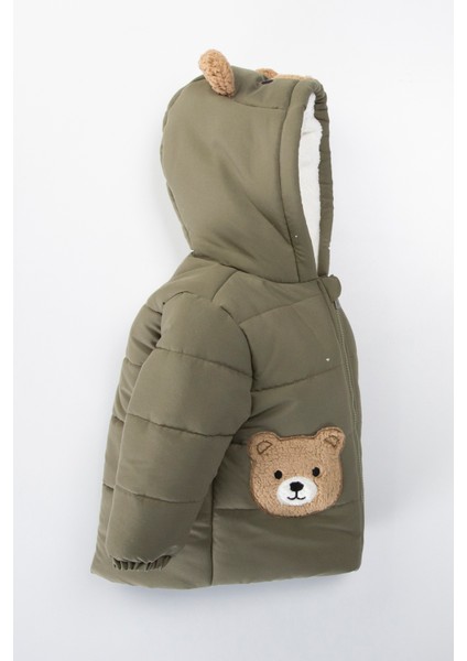 Trend Sevimli Ayıcık Içi Peluş Kürk Astarlı Fermuarlı Kapitone Kapüşonlu Kalın Kışlık Kaban-Mont fiyatları