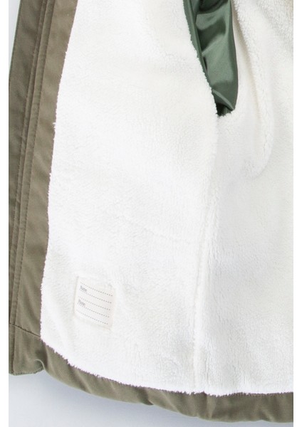 Trend Sevimli Ayıcık Içi Peluş Kürk Astarlı Fermuarlı Kapitone Kapüşonlu Kalın Kışlık Kaban-Mont modelleri