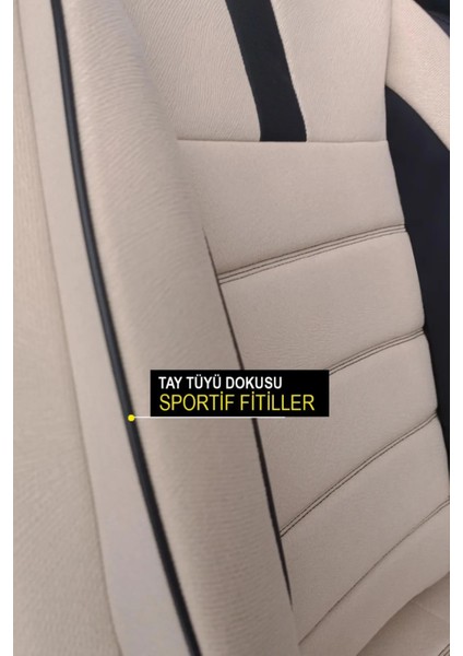 Skoda Kamic 2019 ve Sonrası Bej Başak Serisi Tay Tüyü Koltuk Kılıfı Seti (Ön–arka, Başlıklı, Yan Airbag Uyumlu) fiyatları