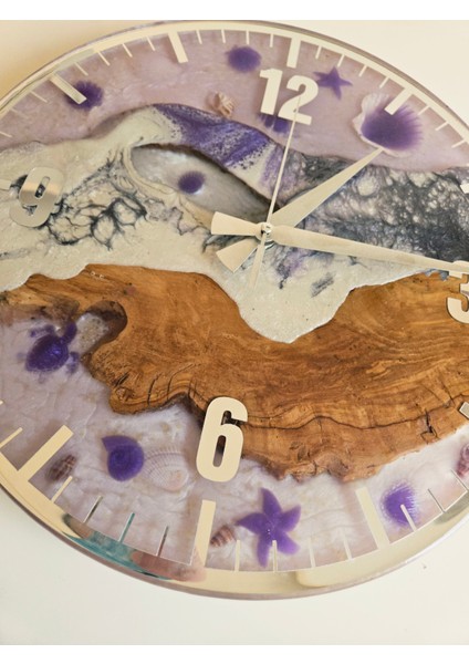 Özel Tasarım Zeytin Ağacı & Epoksi Duvar Saati