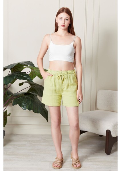 %100 Koton Mollis Kumaş Şort