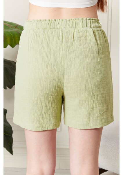 %100 Koton Mollis Kumaş Şort