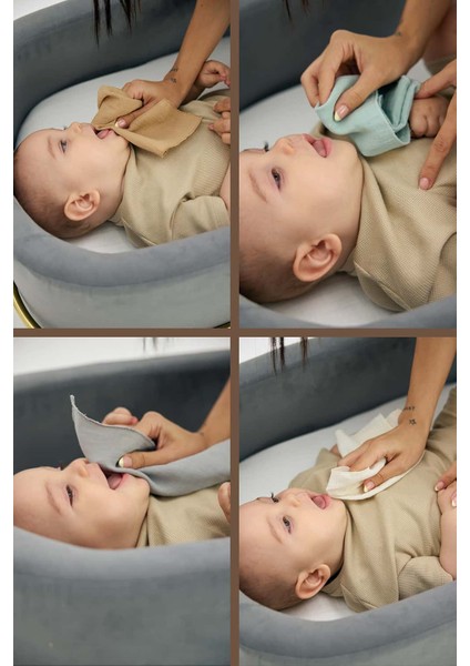 Organik 6’lı Müslin Bebek Ağız Mendili Seti