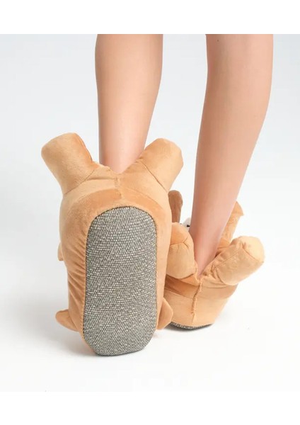 Ayıcık Figürlü Kadın Panduf, Sevimli Peluş Panduf, Ses Çıkarmaz Taban Panduf , Kadın Peluş Panduf indirimleri