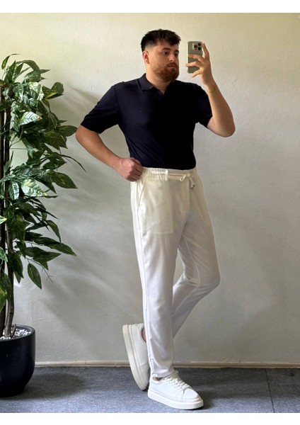 Erkek Oversize Lacivert Yazlık Triko Polo Yaka, Örgü Kumaş, Geniş Kalıp Kısa Kollu Model modelleri