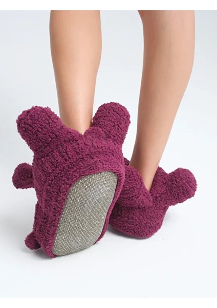 Ayıcık Figürlü Kadın Panduf, Sevimli Peluş Panduf, Ses Çıkarmaz Taban Panduf , Kadın Peluş Panduf fırsatları