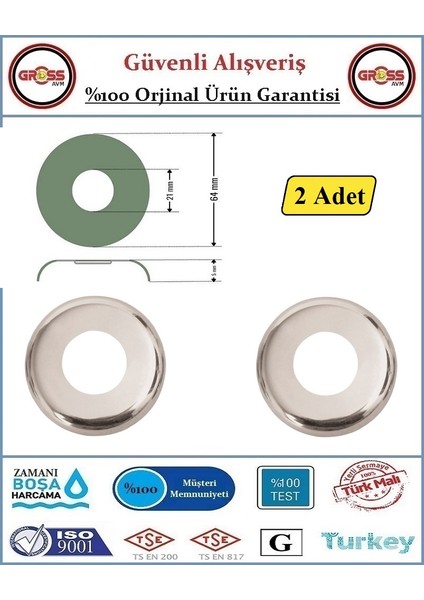 Musluk Rozeti - Musluk Aynası 1/2'' -2 Adet