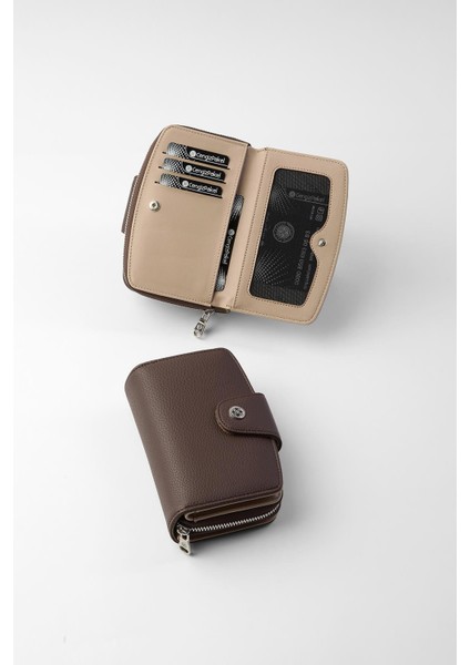 Orta Boy Çıt Çıt Detaylı Kadın Cüzdan/portföy - 65300 - Kahve/vizon fiyatları