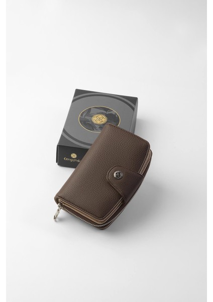Orta Boy Çıt Çıt Detaylı Kadın Cüzdan/portföy - 65300 - Kahve/vizon indirimleri