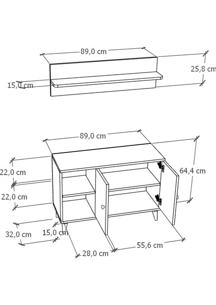 Zedra Vestiyer Ayakkabılık Portmanto ve Duvar Askısı Beyaz - Atlantik Çam