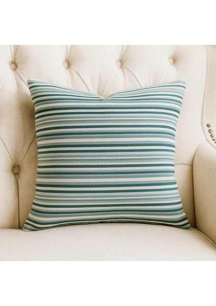 Pastel Yeşil Tonlarında Çizgili Kırlent Kılıfı – Şık ve Suya Dayanıklı, modelleri