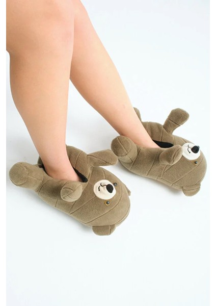 Ayıcık Figürlü Kadın Panduf, Sevimli Peluş Panduf, Ses Çıkarmaz Taban Panduf , Kadın Peluş Panduf fırsatları