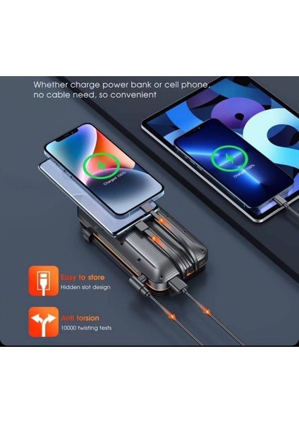 Güneş Enerjili 20000 Mah Powerbank Solar 4 Panel Su Geçirmez Hızlı Pd 20W Hızlı Şarj indirimleri