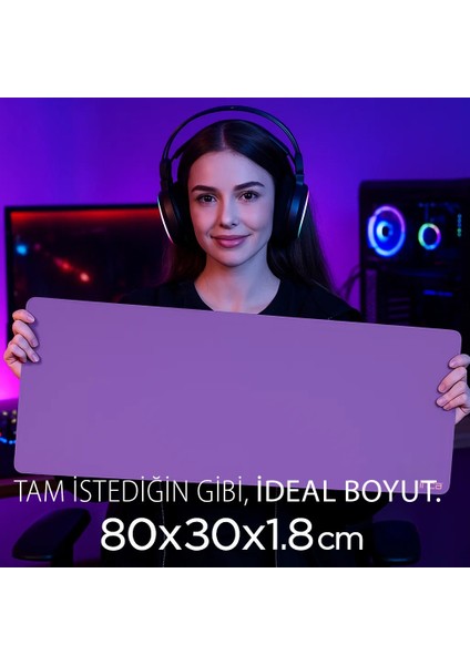 IMP-019 Pu Deri Mousepad Çift Taraflı Masa Matı 80X30 Kaymaz Su Geçirmez fırsatları