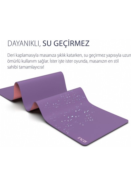 IMP-019 Pu Deri Mousepad Çift Taraflı Masa Matı 80X30 Kaymaz Su Geçirmez indirimleri