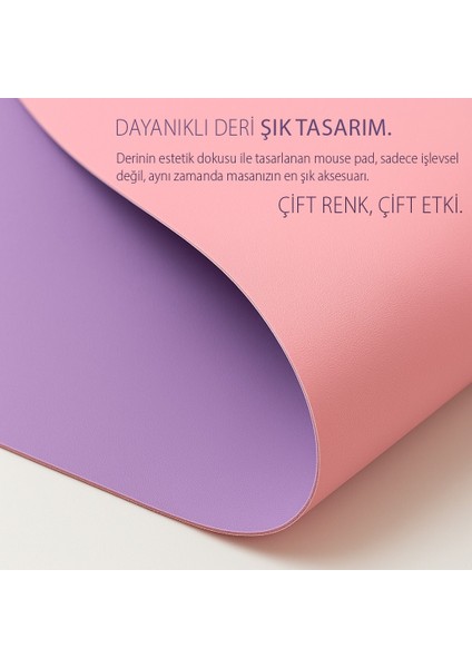 IMP-019 Pu Deri Mousepad Çift Taraflı Masa Matı 80X30 Kaymaz Su Geçirmez