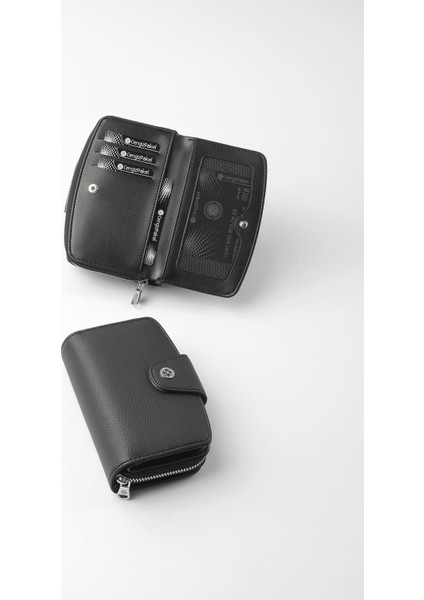 Orta Boy Çıt Çıt Detaylı Kadın Cüzdan/portföy - 65300 - Siyah fiyatları